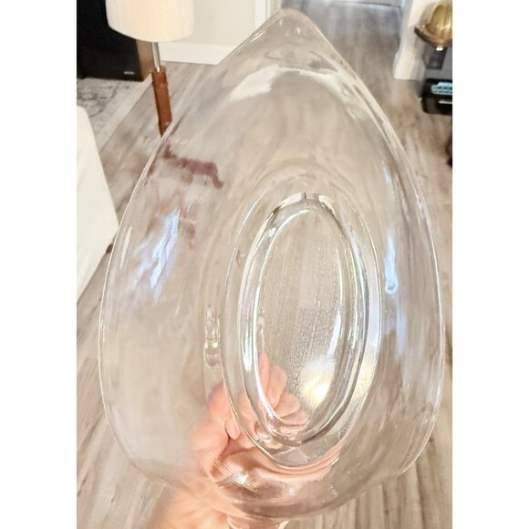 Vtg 1950s Duncan & Miller Clear Glass Swan Bowl Dish Lg Retro Centerpiece Read - Picture 4 of 13